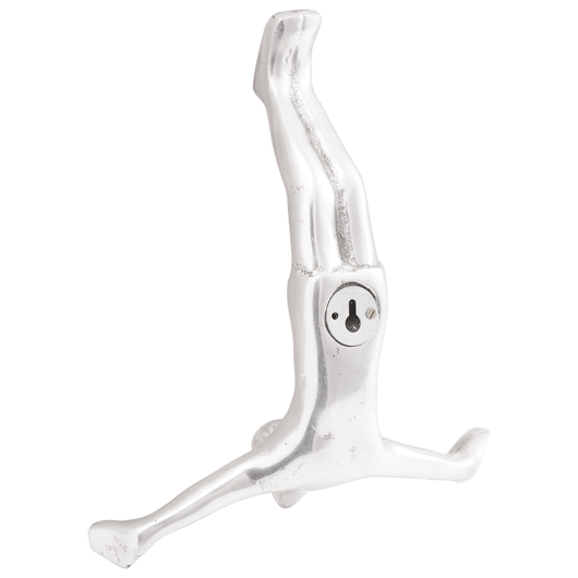 Scultura  Argento 22x8x25 cm Alluminio Uomo che cade