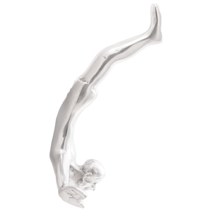 Scultura  Argento 22x8x25 cm Alluminio Uomo che cade