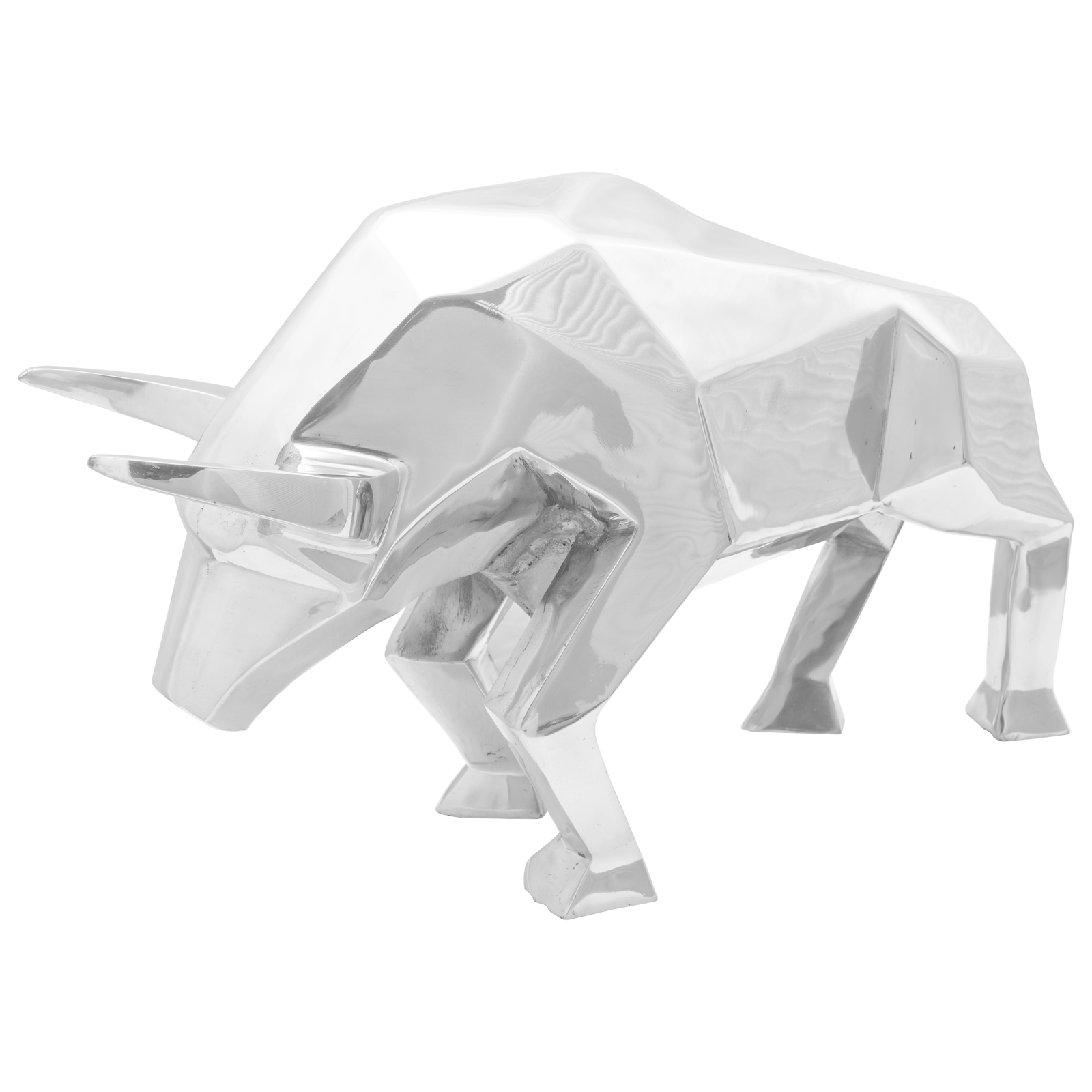 Scultura di toro  Argento 74x23x39 cm Alluminio