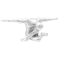 Scultura Argento 91.5x32x33 cm Pensatore in Alluminio