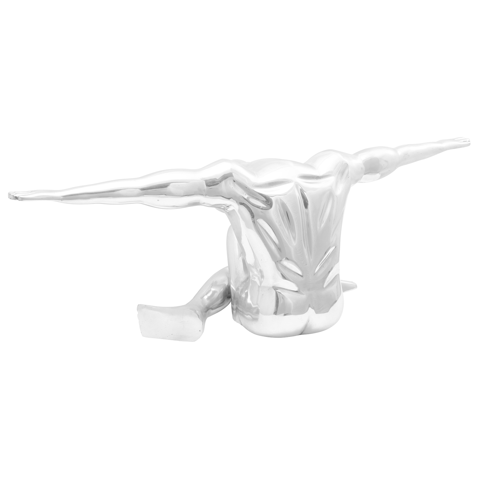 Scultura Argento 91.5x32x33 cm Pensatore in Alluminio