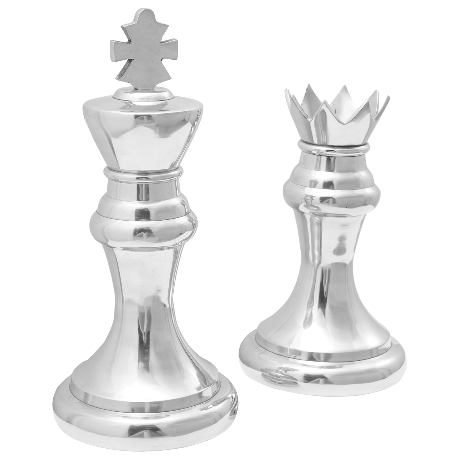 Sculture da Scacchi 2 pcs Argento Alluminio