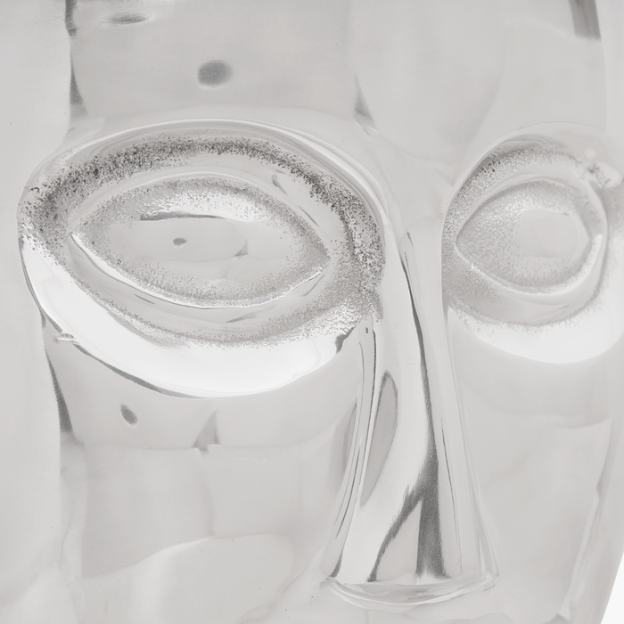 Sgabello Faccia Argento 33x33x45 cm Alluminio