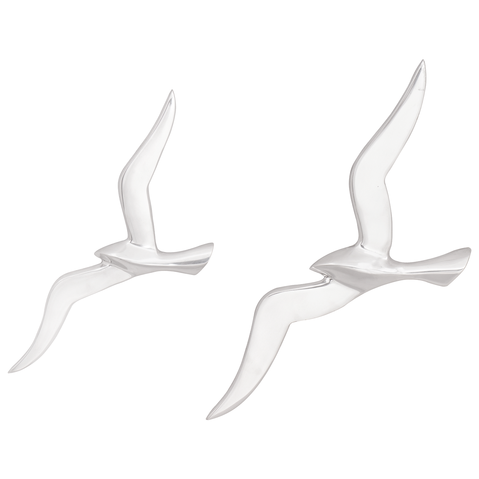 Gabbiano Appeso 2 Pezzi Argento Alluminio