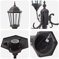 Palo da Giardino con 3 Lampade E27 Bronzo 235 cm Alluminio