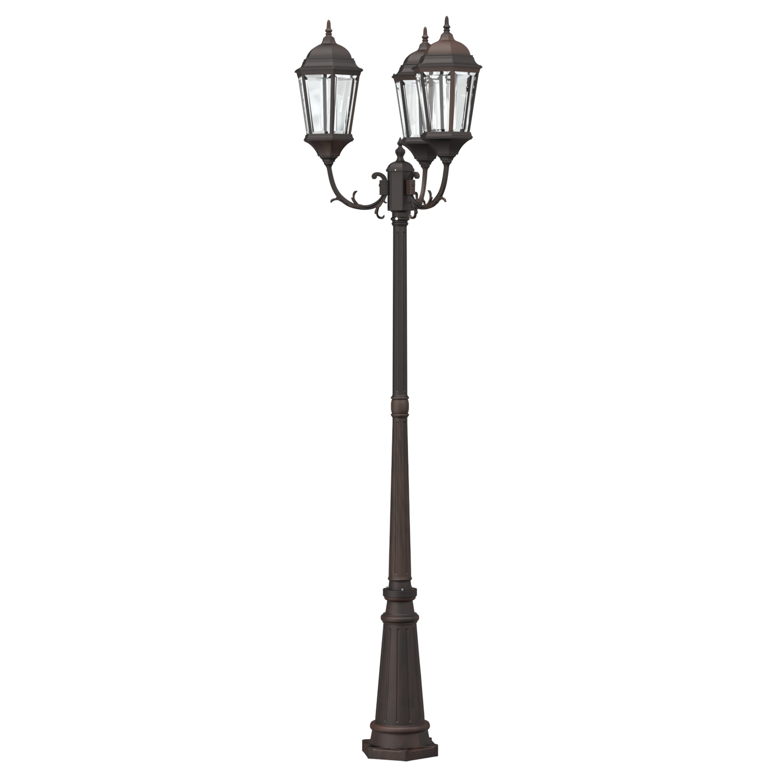 Palo da Giardino con 3 Lampade E27 Bronzo 235 cm Alluminio