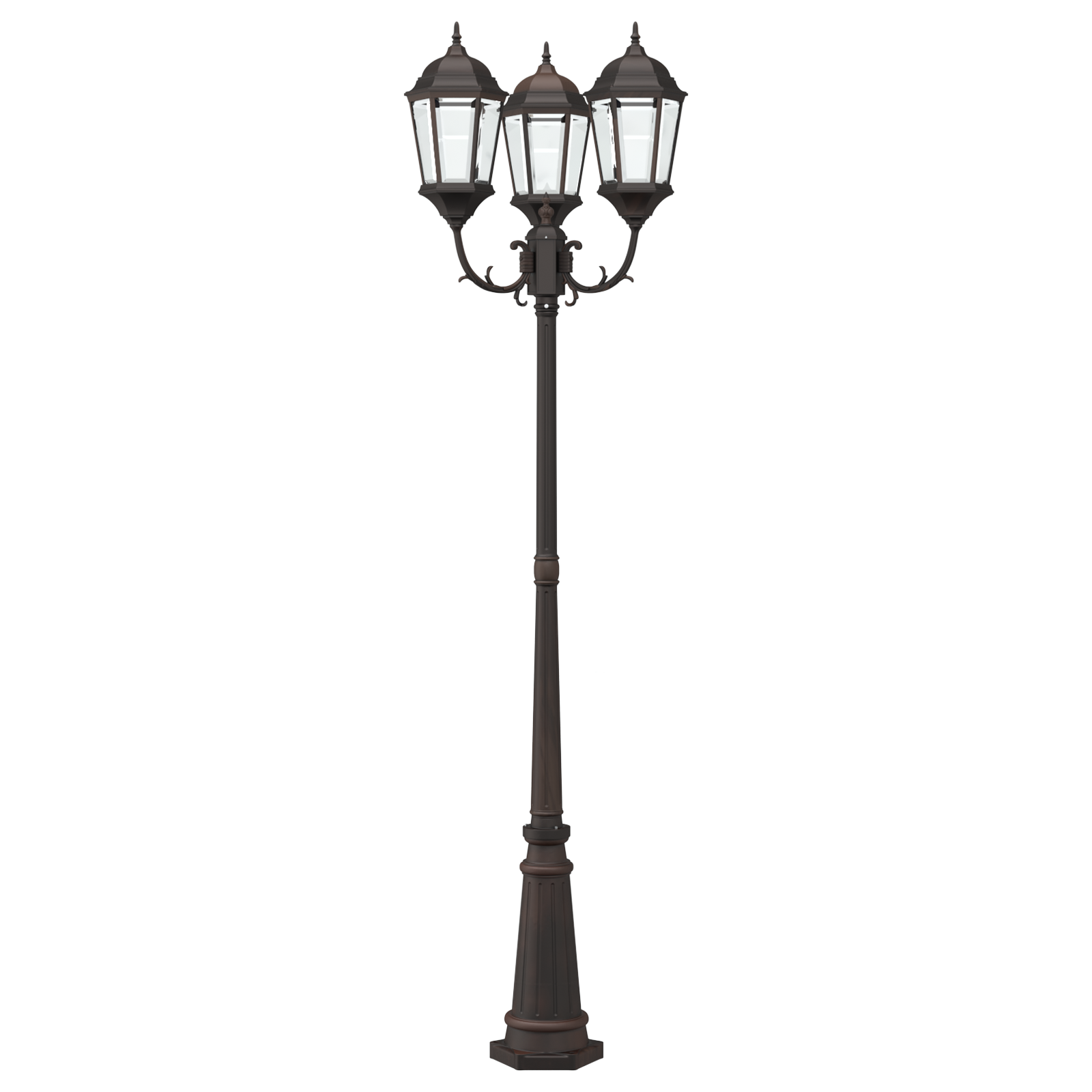 Palo da Giardino con 3 Lampade E27 Bronzo 235 cm Alluminio