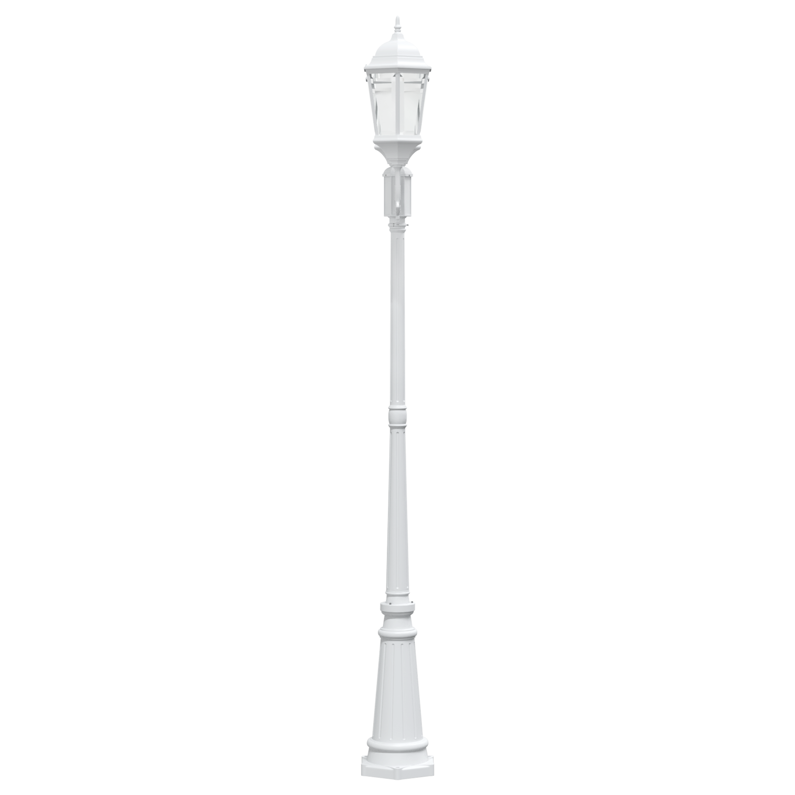 Palo Luce da Giardino 2-Lamp E27 Bianco 235 cm Alluminio