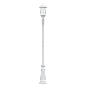 Palo Luce da Giardino 2-Lamp E27 Bianco 235 cm Alluminio