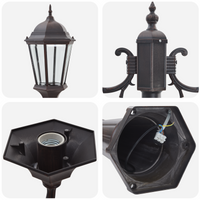 Palo di Luce da Giardino 2-Lampada E27 Bronzo 235 cm Alluminio