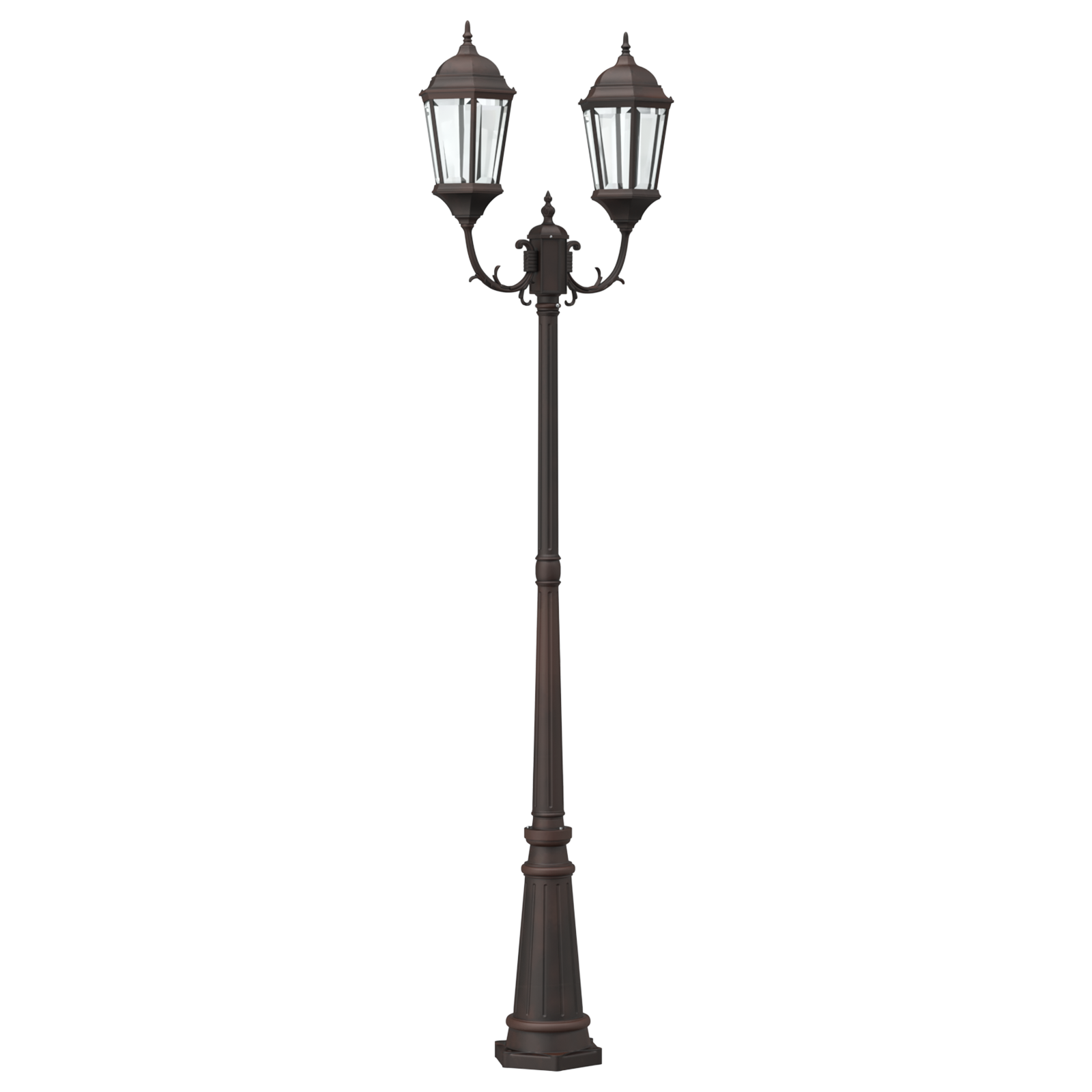 Palo di Luce da Giardino 2-Lampada E27 Bronzo 235 cm Alluminio