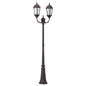 Palo di Luce da Giardino 2-Lampada E27 Bronzo 235 cm Alluminio
