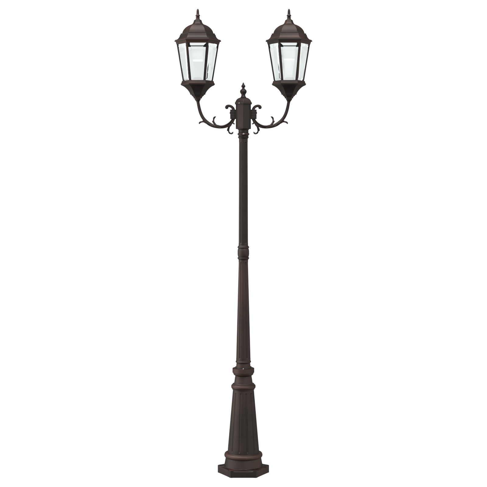 Palo di Luce da Giardino 2-Lampada E27 Bronzo 235 cm Alluminio