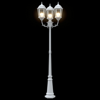 Lampione da Giardino  3 lampade E27 Bianco 220 cm Alluminio