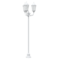 Lampione da Giardino  3 lampade E27 Bianco 220 cm Alluminio