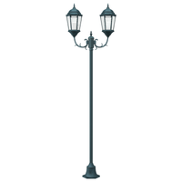 Lampione da Giardino  2-Lampade E27 Verde 220 cm Alluminio