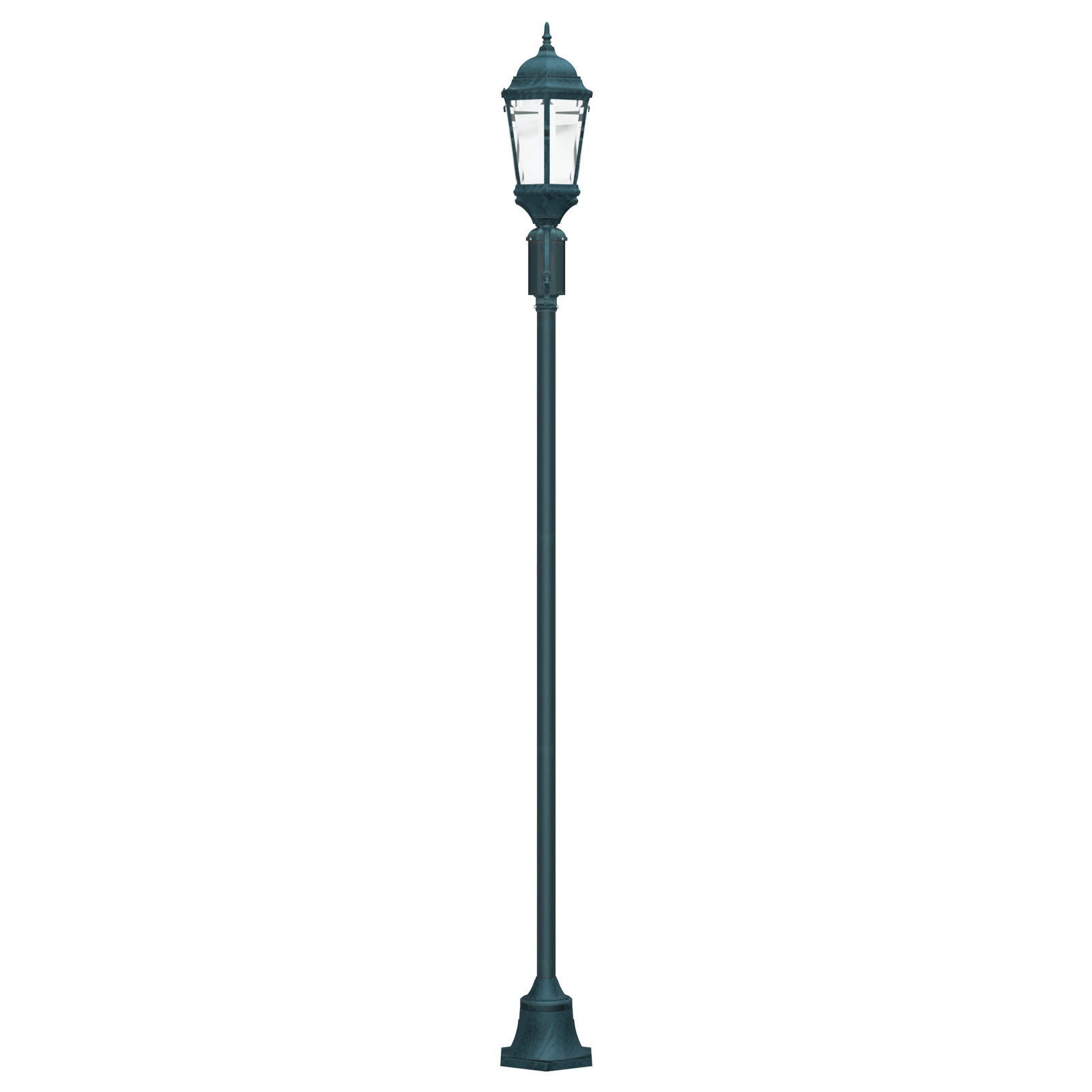 Lampione da Giardino  2-Lampade E27 Verde 220 cm Alluminio