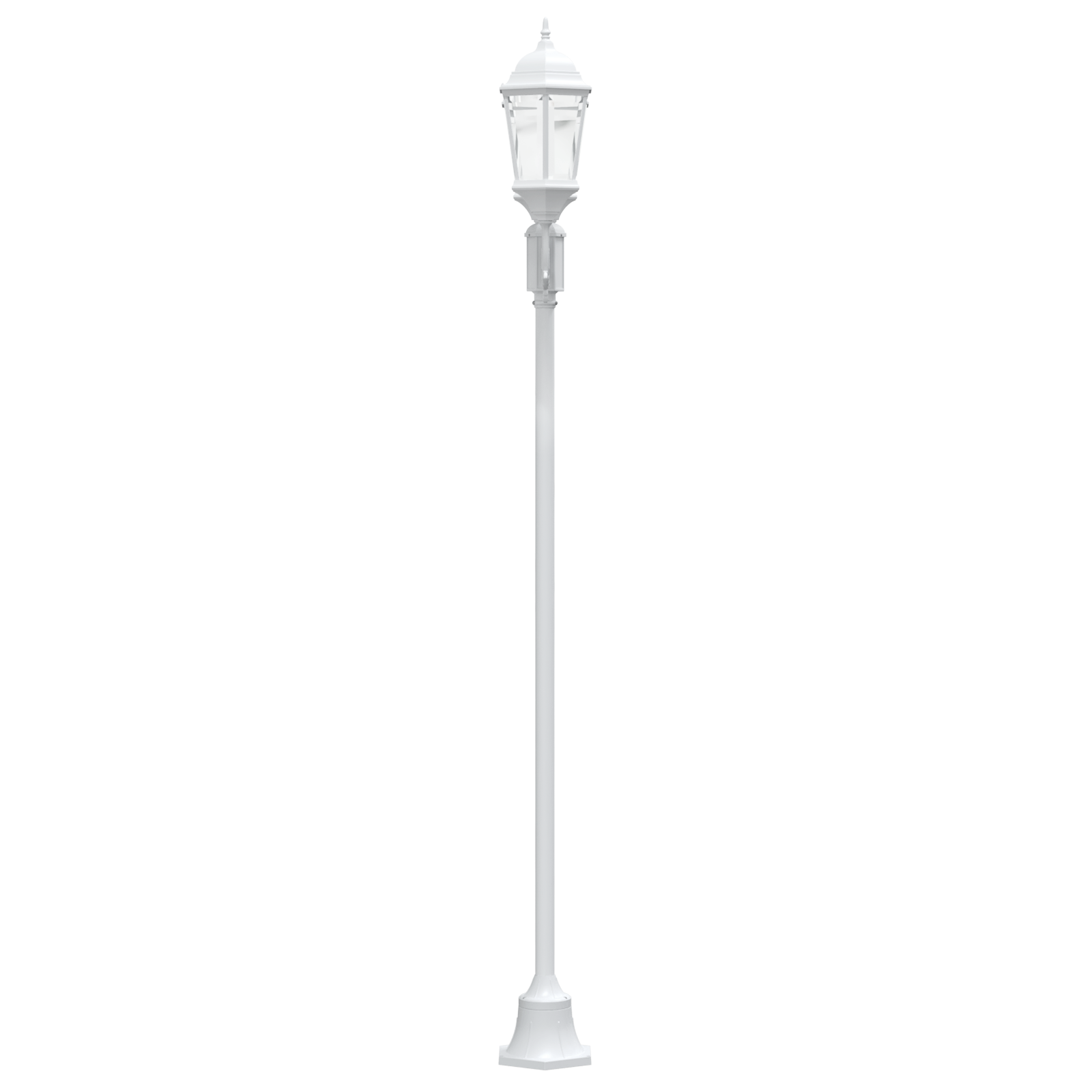 Palo da Giardino a 2 Lampade E27 Bianco 220 cm Alluminio