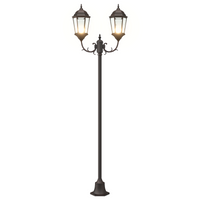 Lampione da Giardino  2-Lampade E27 Bronzo 220 cm Alluminio