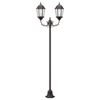 Lampione da Giardino  2-Lampade E27 Bronzo 220 cm Alluminio