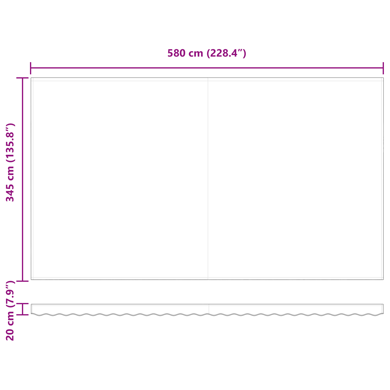 Fodera per tenda per telaio di 6x3.5 m Verde e Bianco