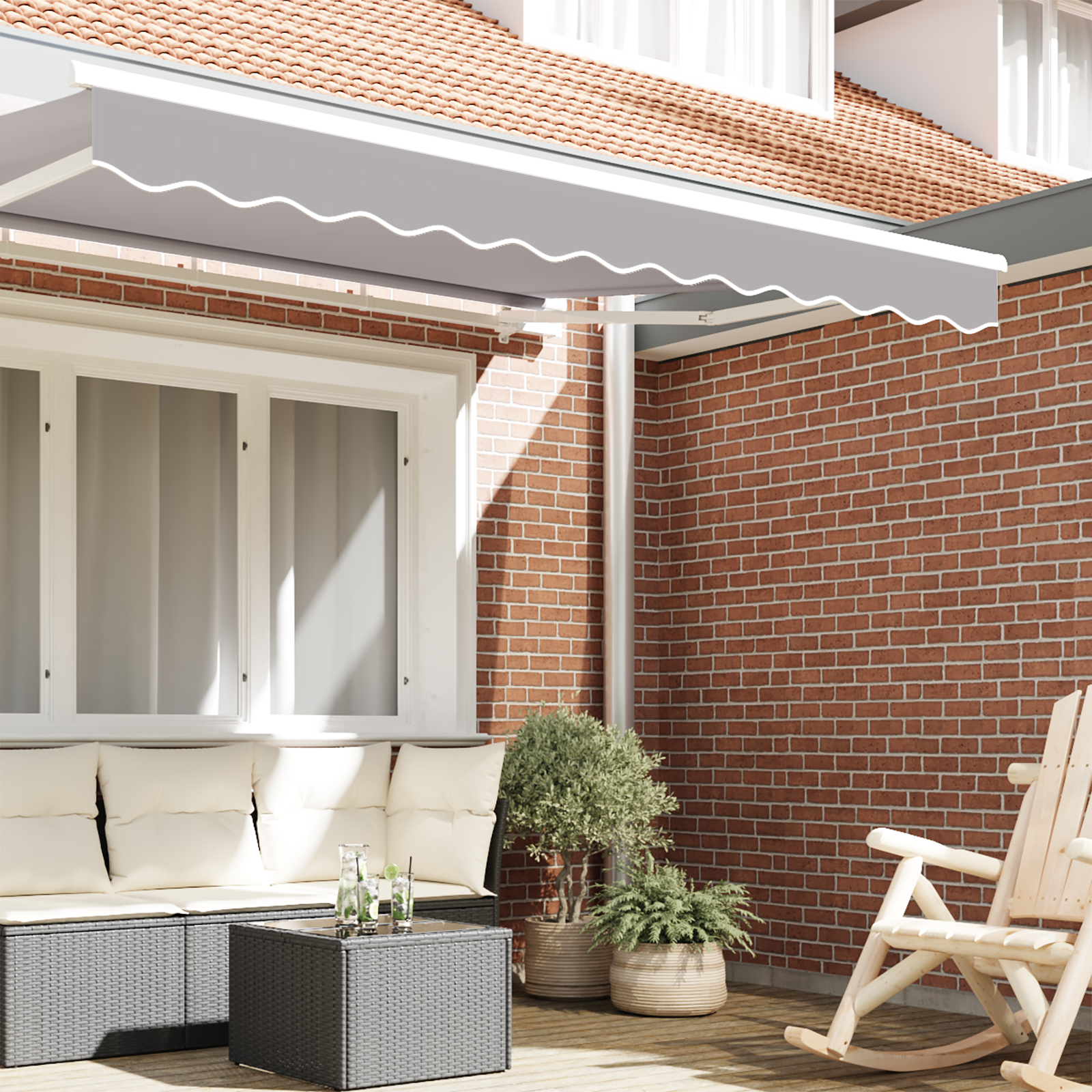 Tenda Valance per telaio da 2,5 m Grigio chiaro 2,3x0,2 m