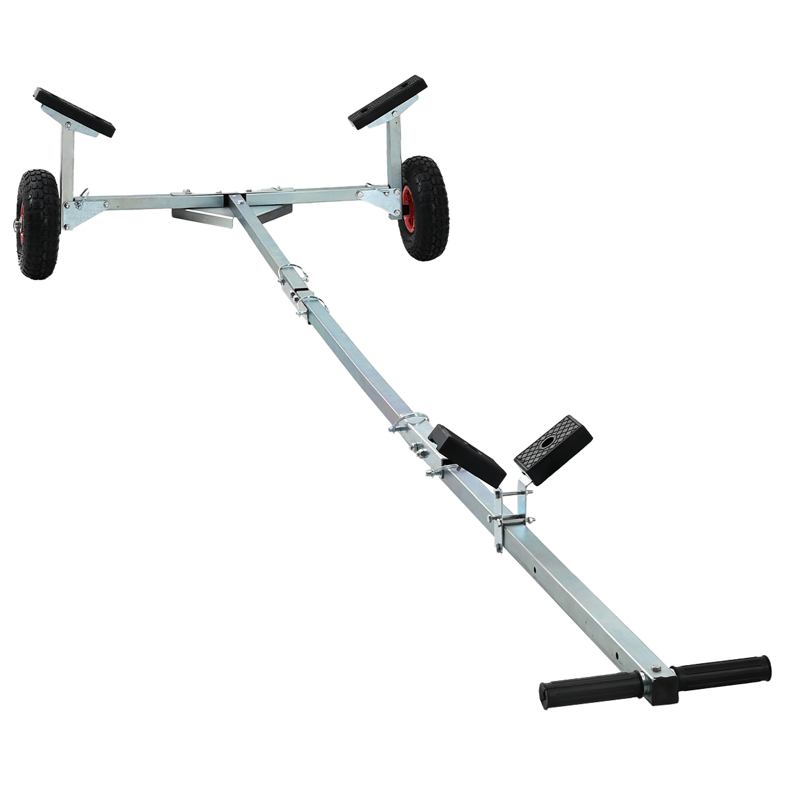 Rimorchio barche con 2 ruote, pieghevole e regolabile, 160 kg in acciaio