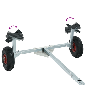 Carrello per barche con 3 ruote, pieghevole e regolabile, 160 kg in acciaio