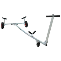 Carrello per barche con 3 ruote, pieghevole e regolabile, 160 kg in acciaio