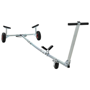 Carrello per barche con 3 ruote, pieghevole e regolabile, 160 kg in acciaio