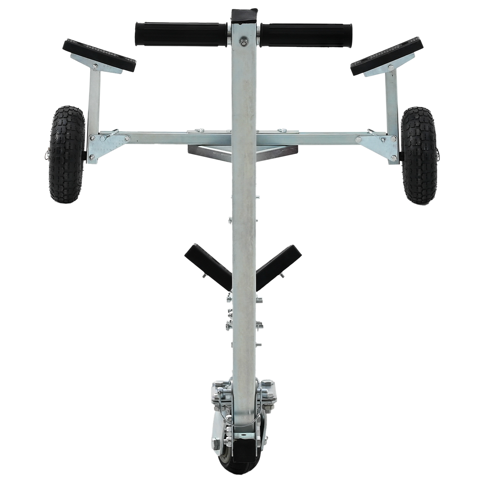 Carrello per barche con 3 ruote, pieghevole e regolabile, 160 kg in acciaio