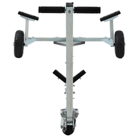 Carrello per barche con 3 ruote, pieghevole e regolabile, 160 kg in acciaio