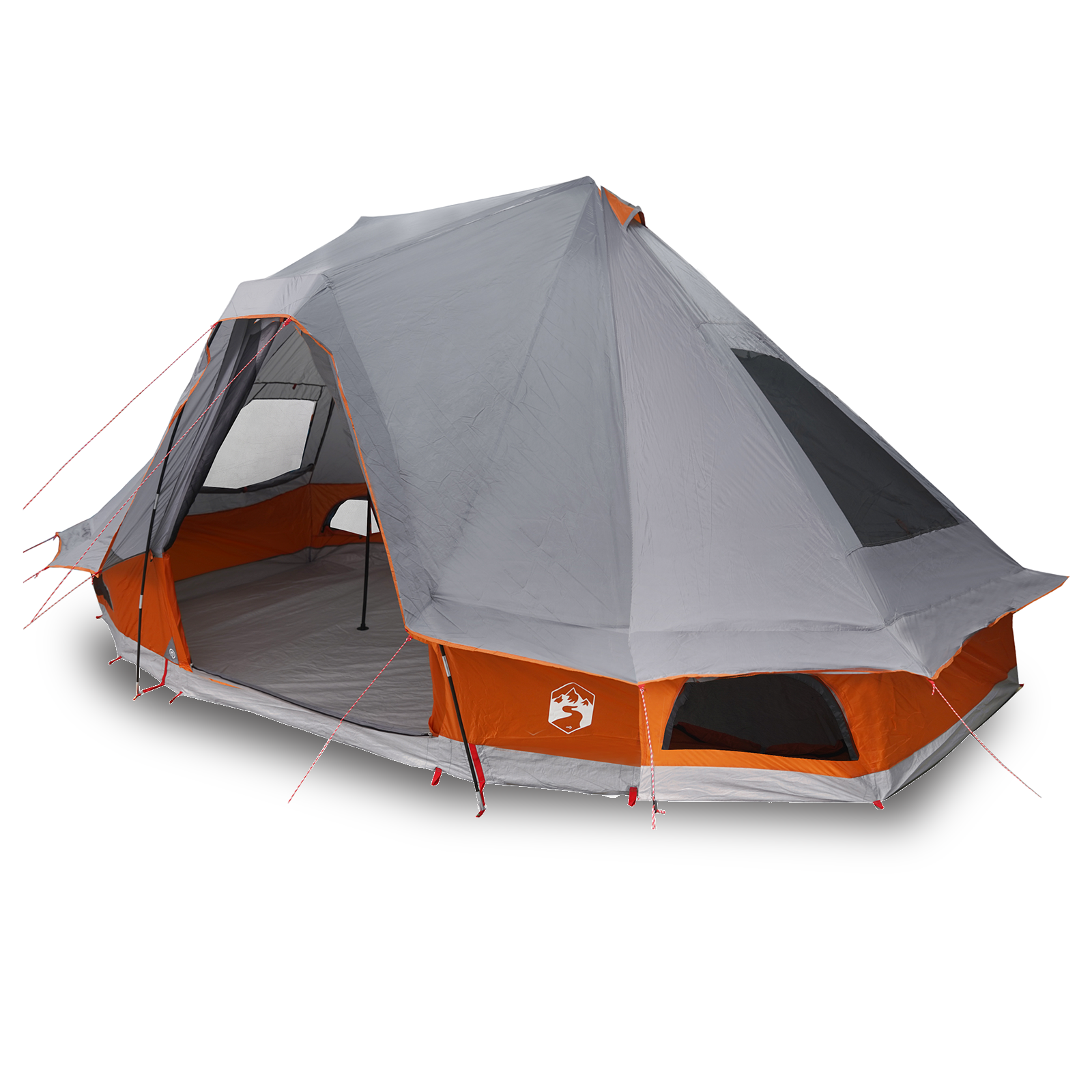 Tenda Familiare Tipi Grigio e Arancione per 6 Persone Impermeabile