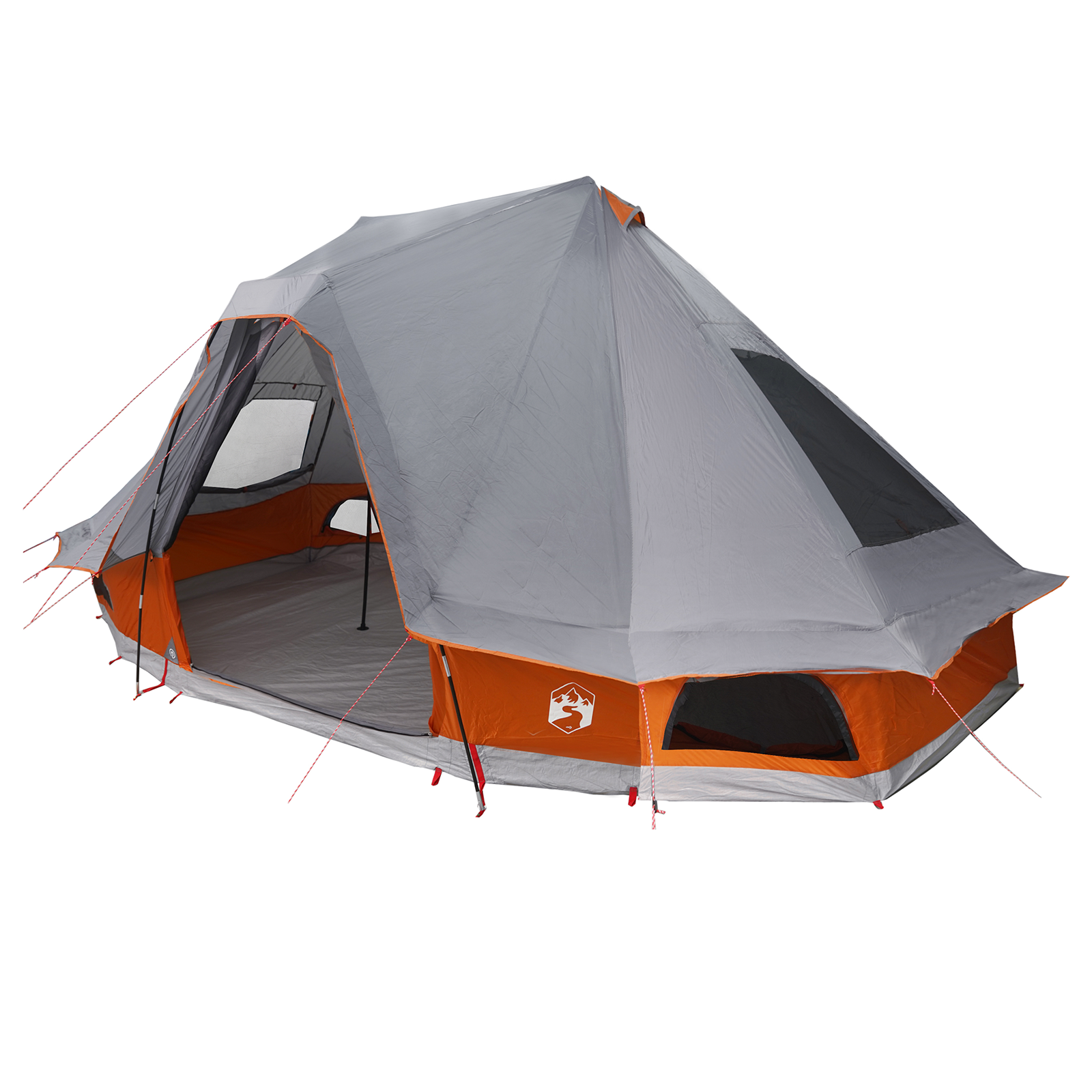 Tenda Familiare Tipi Grigio e Arancione per 6 Persone Impermeabile