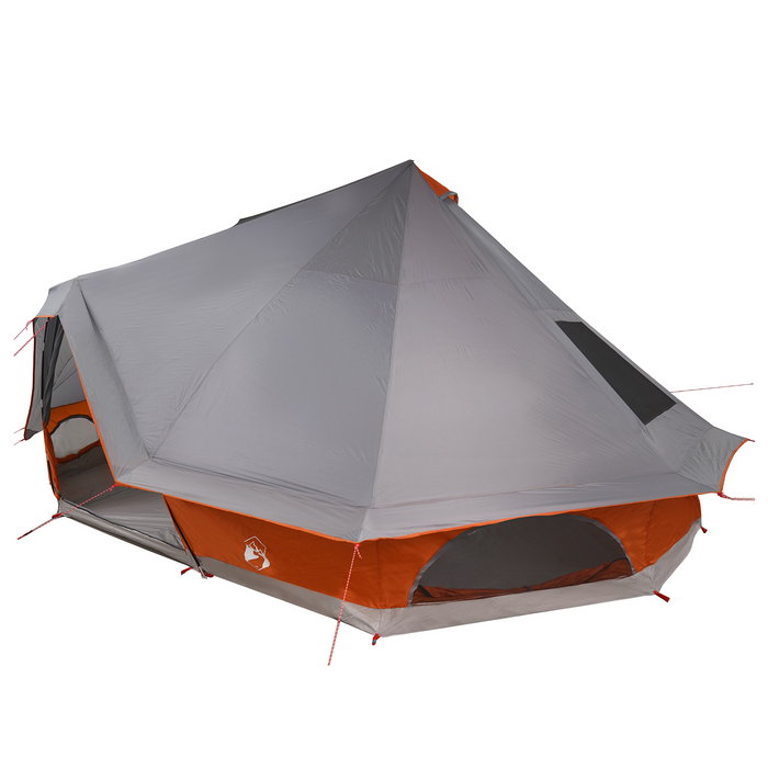 Tenda Familiare Tipi - Grigio e Arancione, per 10 Persone, Impermeabile