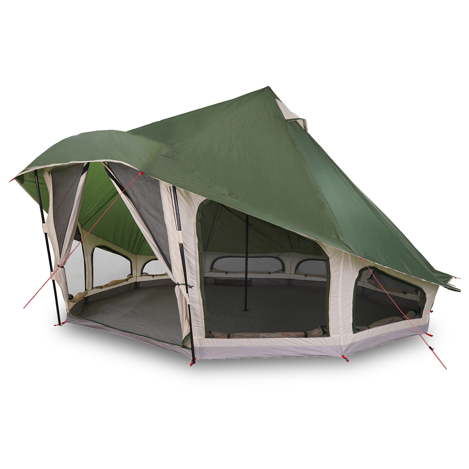 Tenda Familiare Tipi Verde Impermeabile per 10 Persone