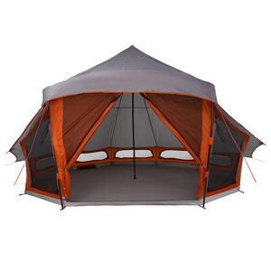 Tenda Familiare Tipi in Grigio e Arancione per 10 Persone - Impermeabile