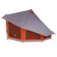 Tenda Familiare Tipi in Grigio e Arancione per 10 Persone - Impermeabile