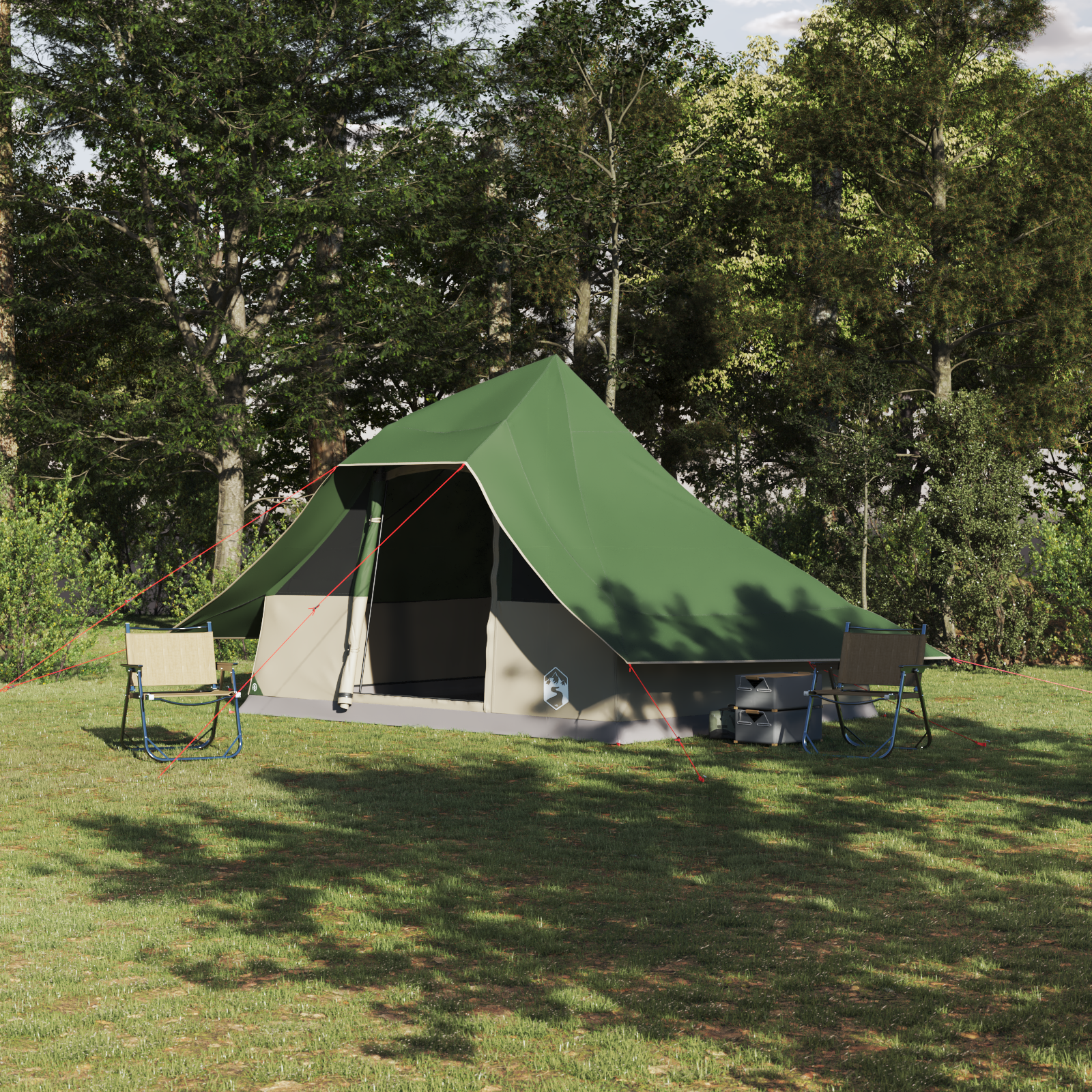 Tenda Familiare Tipi Verde 10 Persone Impermeabile