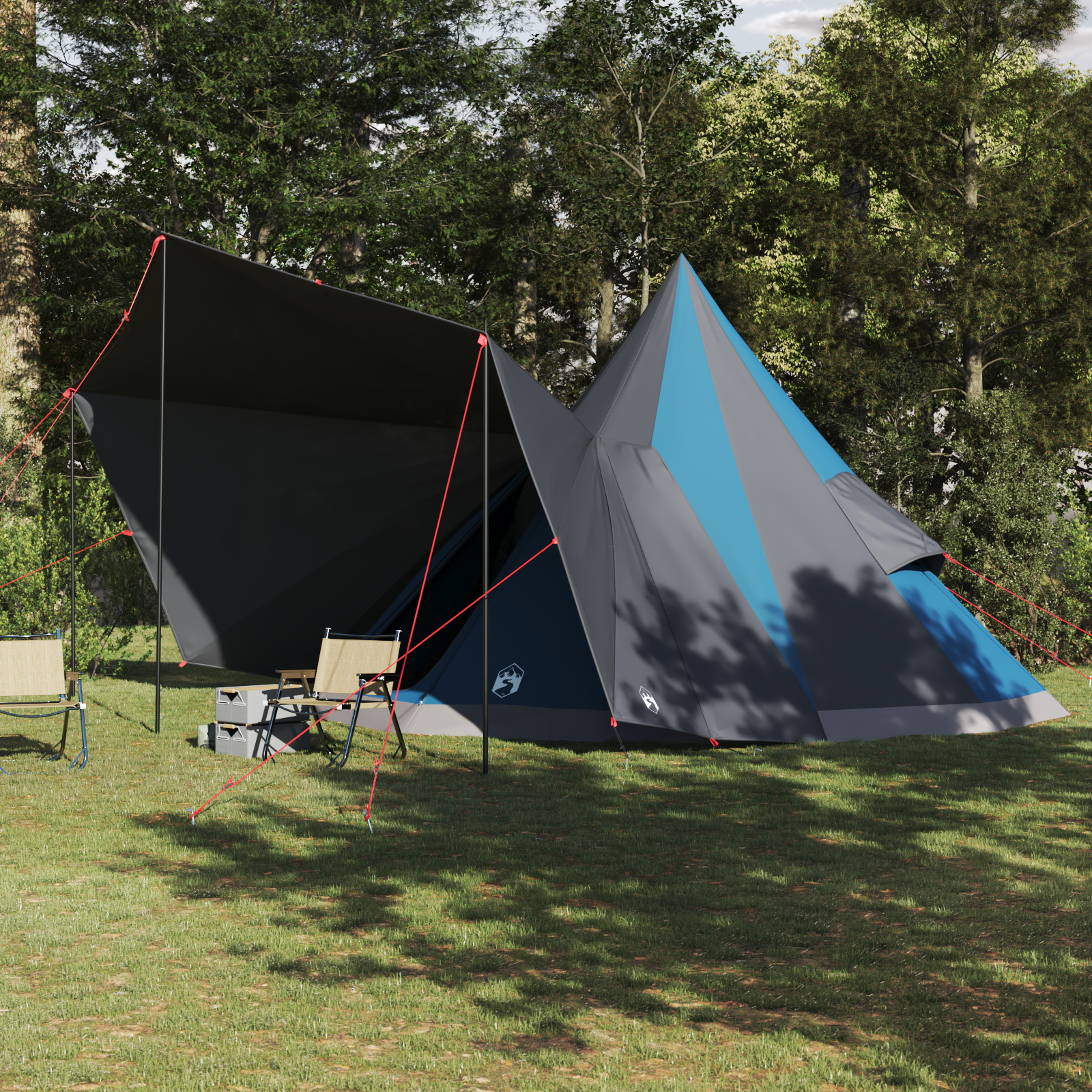 Tenda Family Tipi Blu Impermeabile per 12 Persone