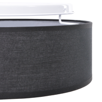 Lampada da soffitto  Flush Mount Nera Ø 30 cm in Tessuto con attacco E27