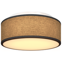 Lampada da soffitto  Flush Mount Nera Ø 30 cm in Tessuto con attacco E27