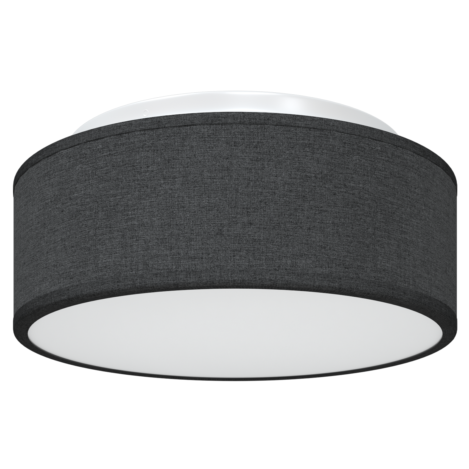 Lampada da soffitto  Flush Mount Nera Ø 30 cm in Tessuto con attacco E27