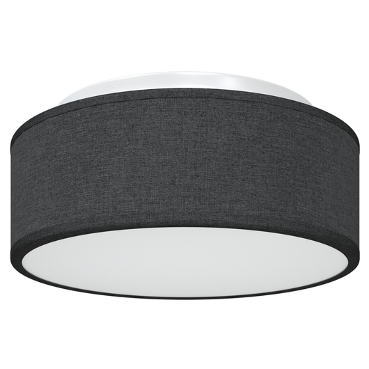 Lampada da soffitto  Flush Mount Nera Ø 30 cm in Tessuto con attacco E27