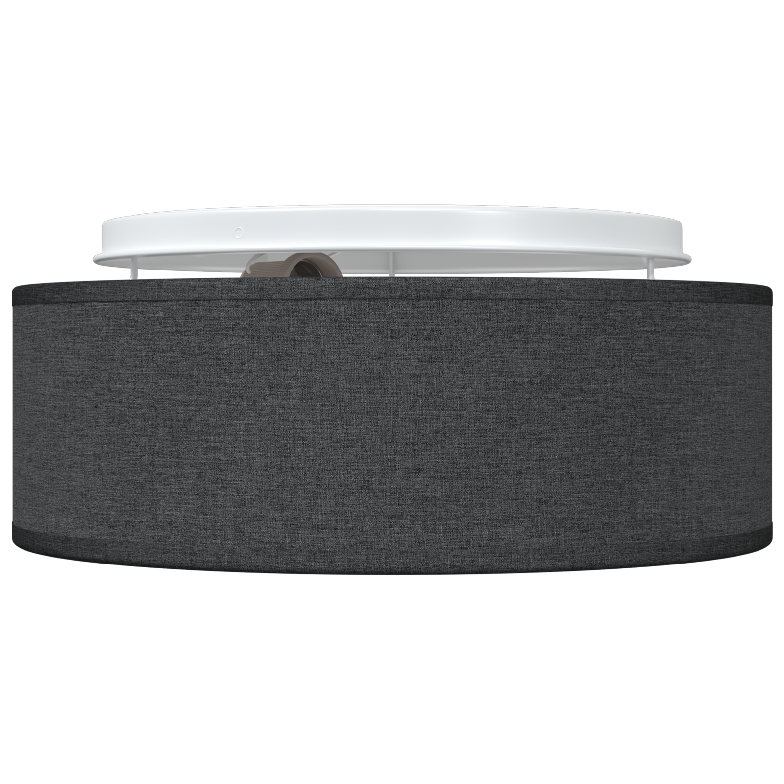 Lampada da soffitto  Flush Mount Nera Ø 30 cm in Tessuto con attacco E27