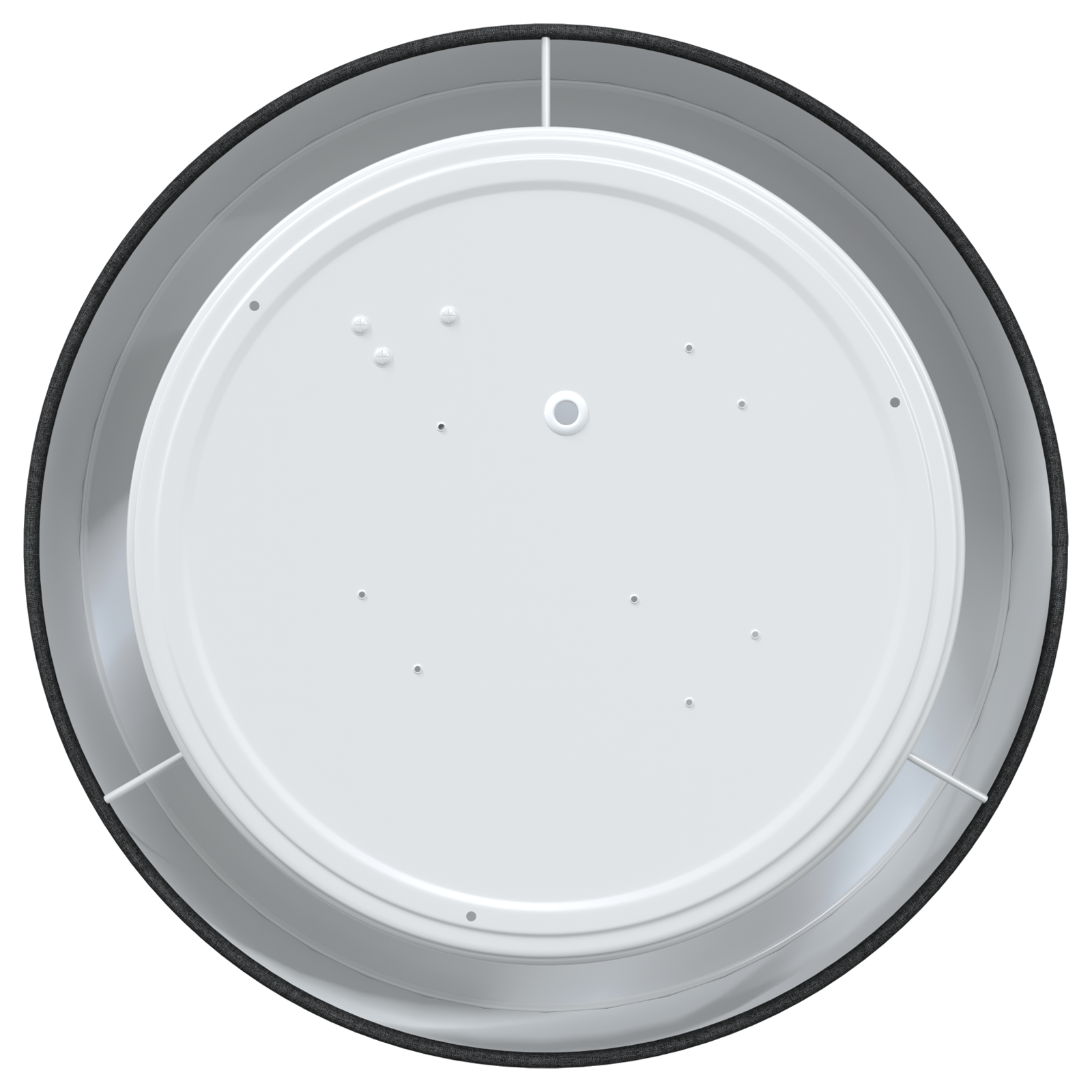 Lampada da soffitto  Flush Mount Nera Ø 30 cm in Tessuto con attacco E27