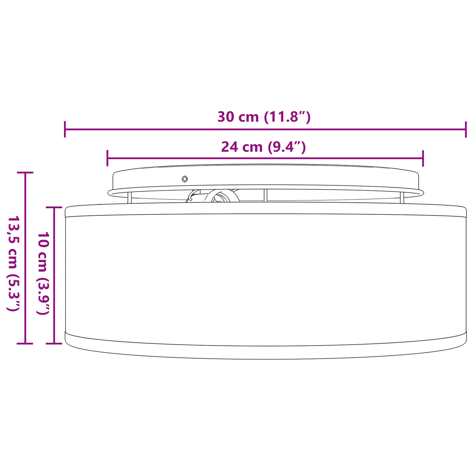 Lampade da soffitto a filo bianche Ø 30 cm in tessuto E27