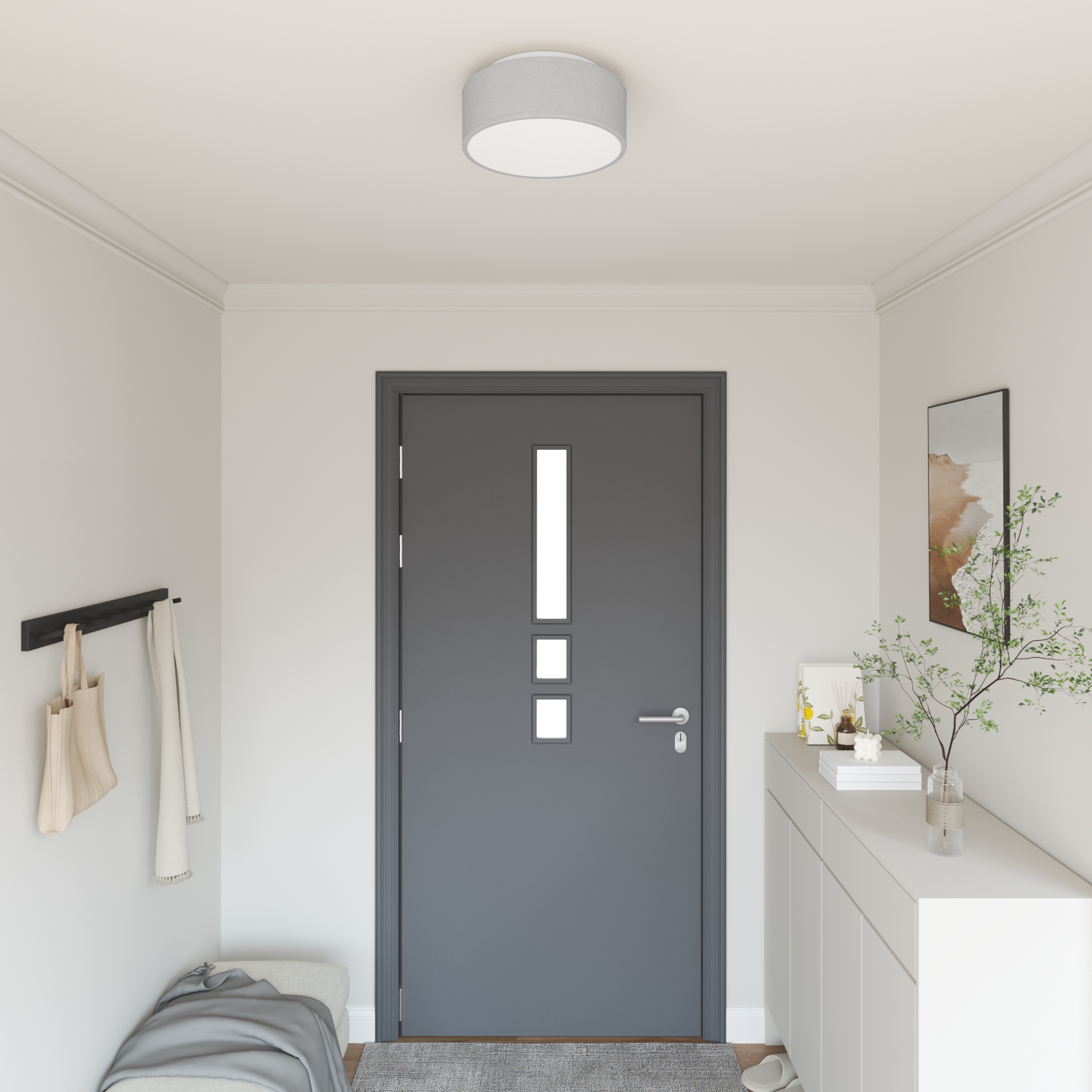 Lampade da soffitto Incasso Grigio Ø 30 cm Tessuto E27