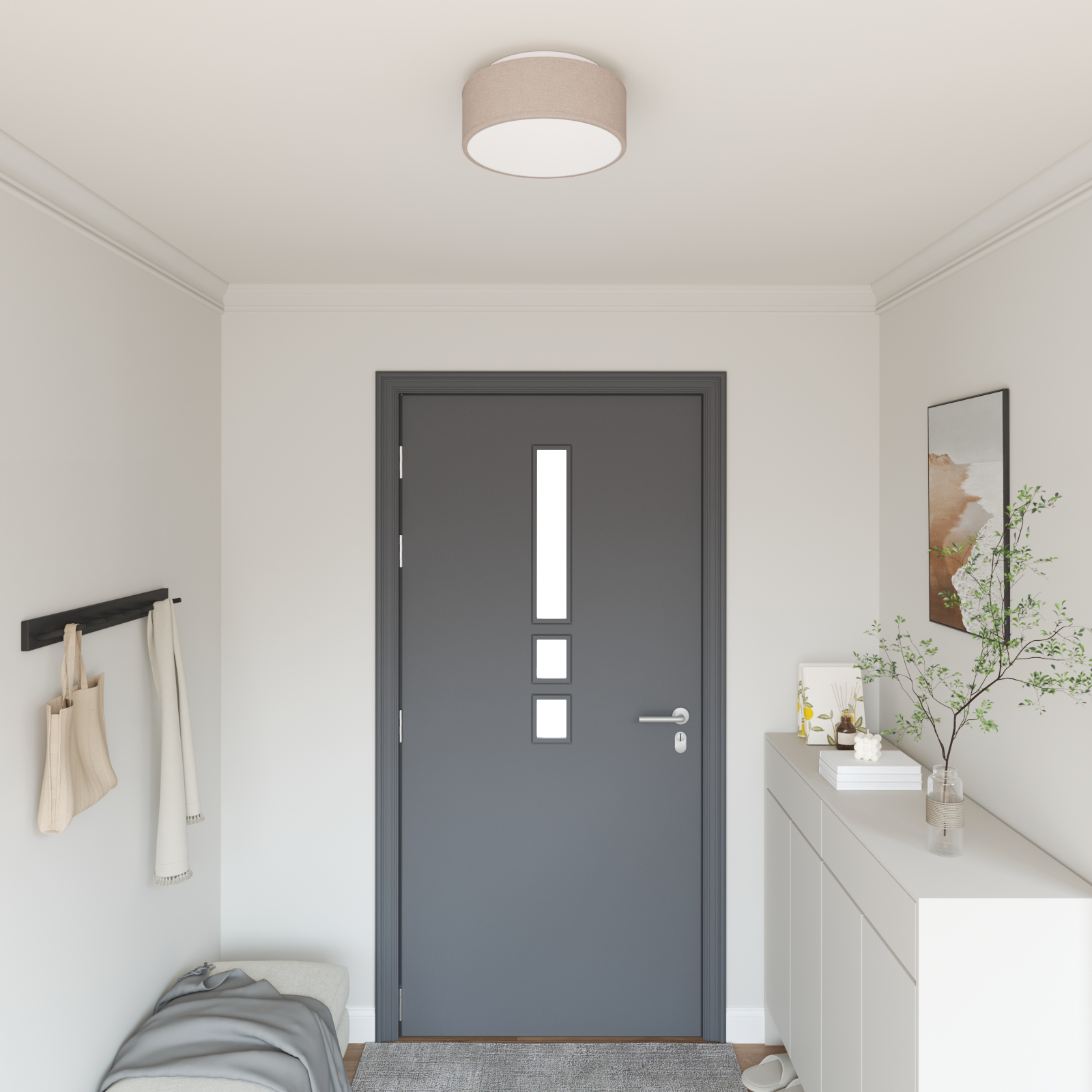 Lampade da soffitto a incasso Tortora 30 cm Tessuto E27