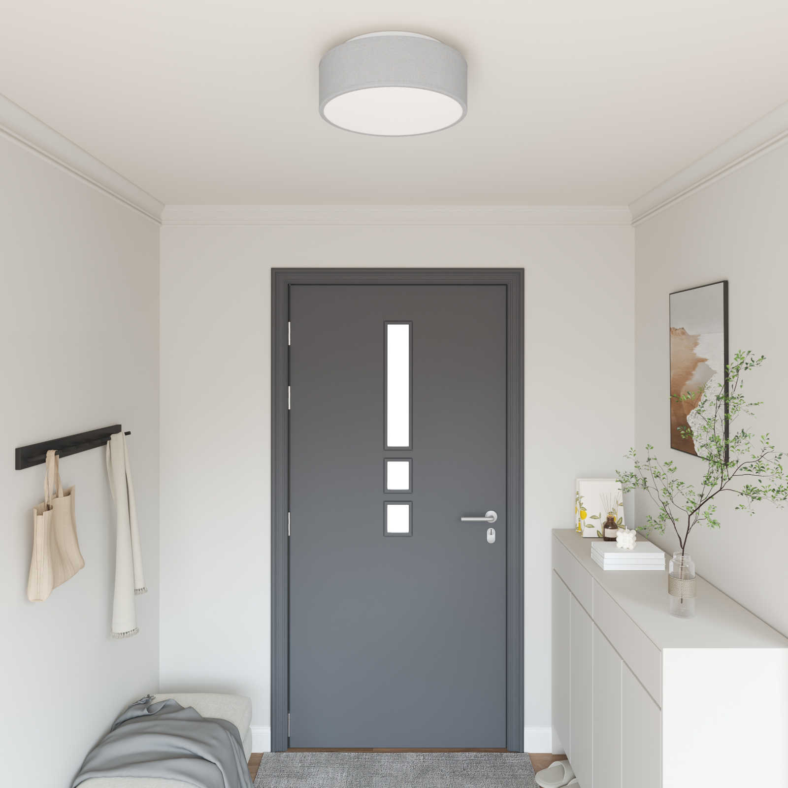 Lampade da soffitto a incasso Grigio Ø 38 cm Tessuto E27